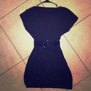 Headed top black dress