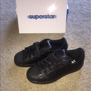 Adidas Originals Black Superstar Sneakers