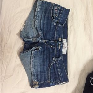 dark wash denim shorts