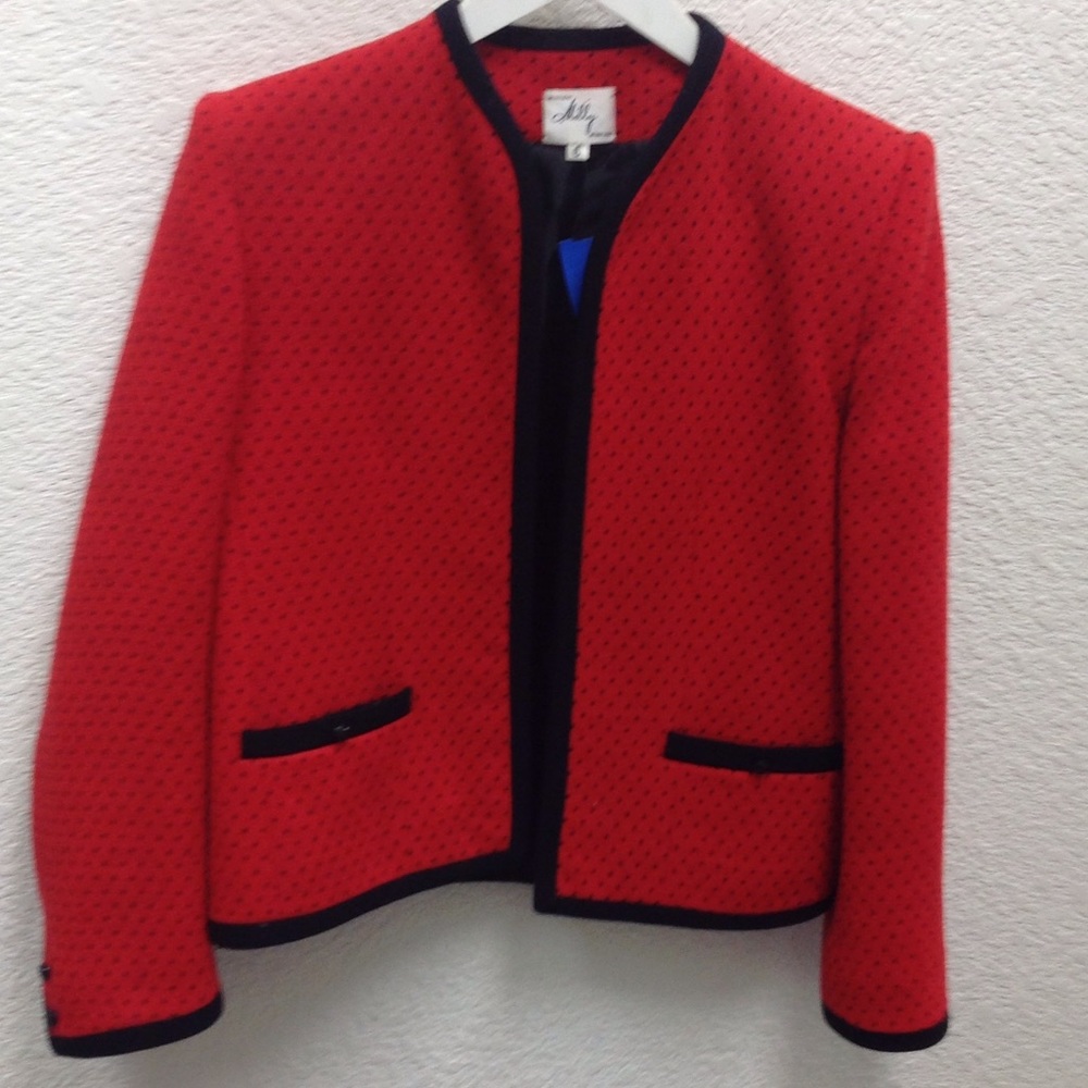 Milly Red with Black dots jacket