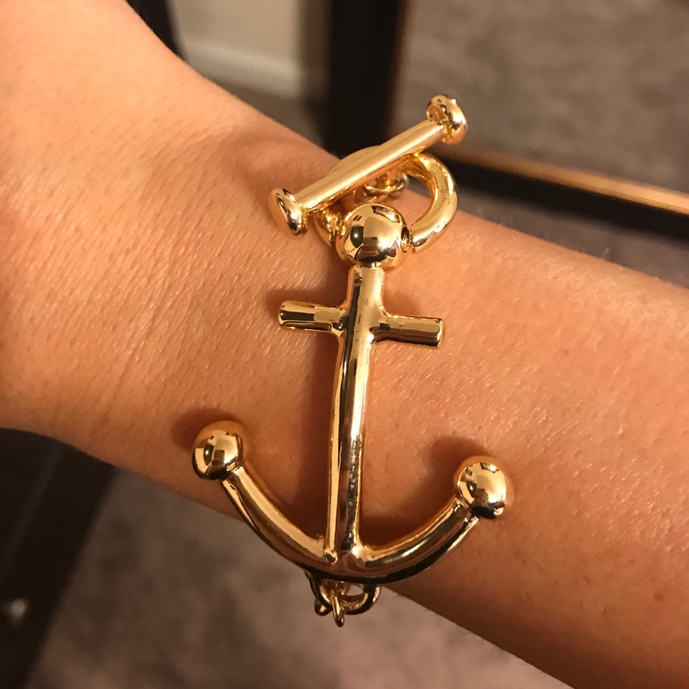 Gold Anchor Toggle Bracelet