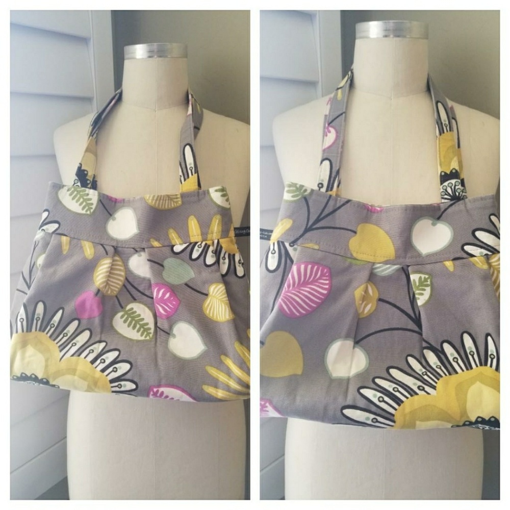 Adorable Fun Satchel in Abstract Floral Motif