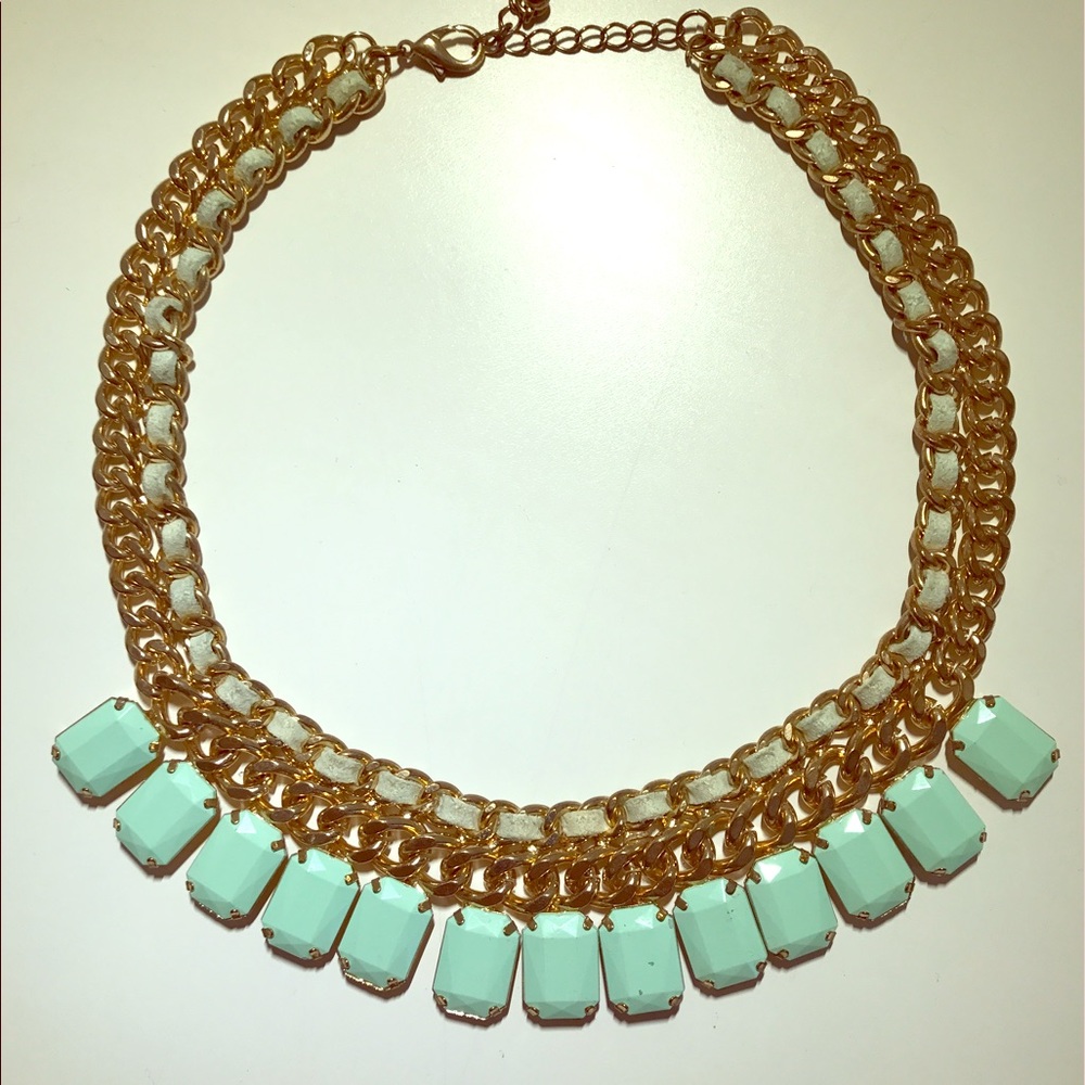 Teal statement necklace