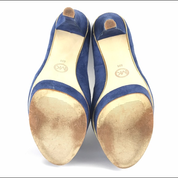 Michael Kors 8 Pumps Blue Suede Platform Heels - Picture 5 of 5