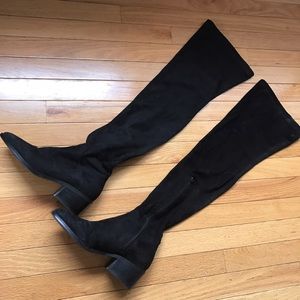 Steve Madden over the knee black suede boots.