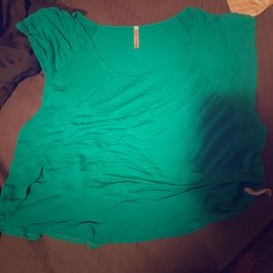 Green flowy crop top
