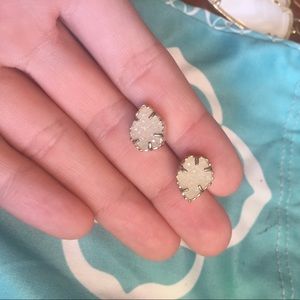 White drusy Kendra studs