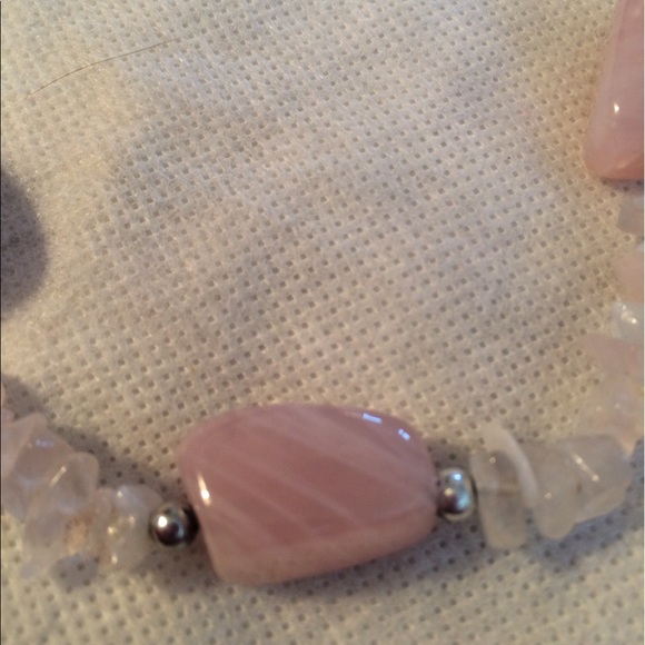 Pink Stones with Silver Necklace - Picture 3 of 4