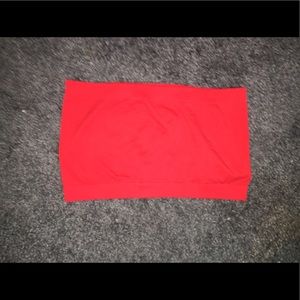 A red tube top