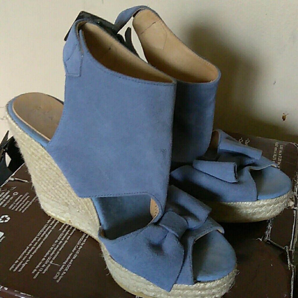 Light blue suede wedges from claudie pierlot