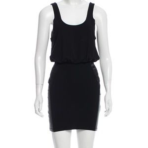 Alice + Olivia leather trim bodycon mini dress