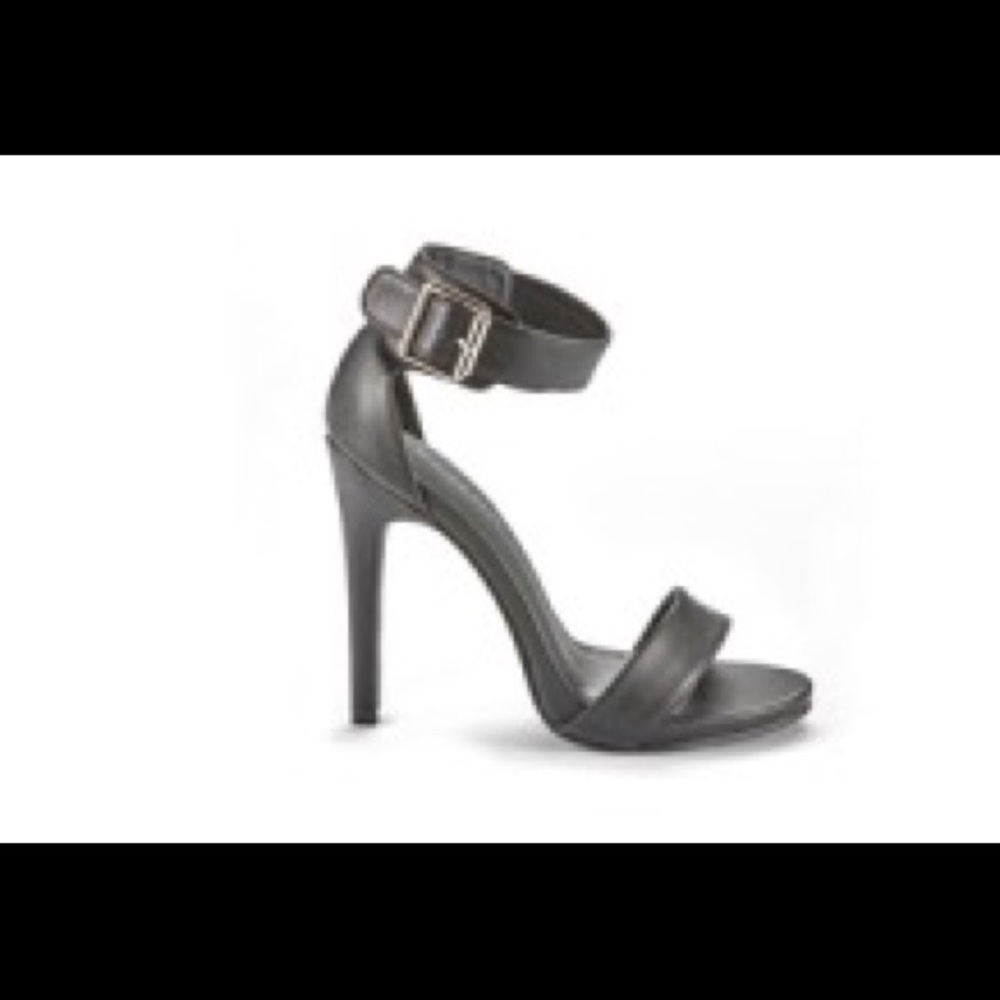 Black one strap heels