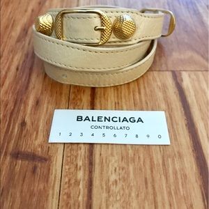 Auth balenciaga "giant gold bracelet-triple tour"