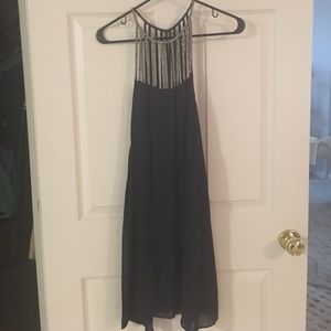 ASOS navy blue sequenced cocktail dress