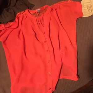 Red chiffon top