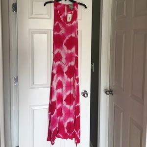 C&C California pink and white maxi dress