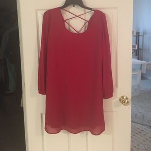 Charming Charlie red long sleeved dress