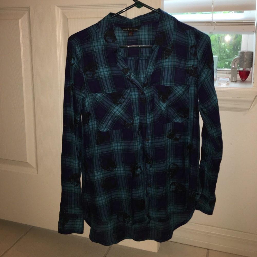 Beautiful blue button up shirt