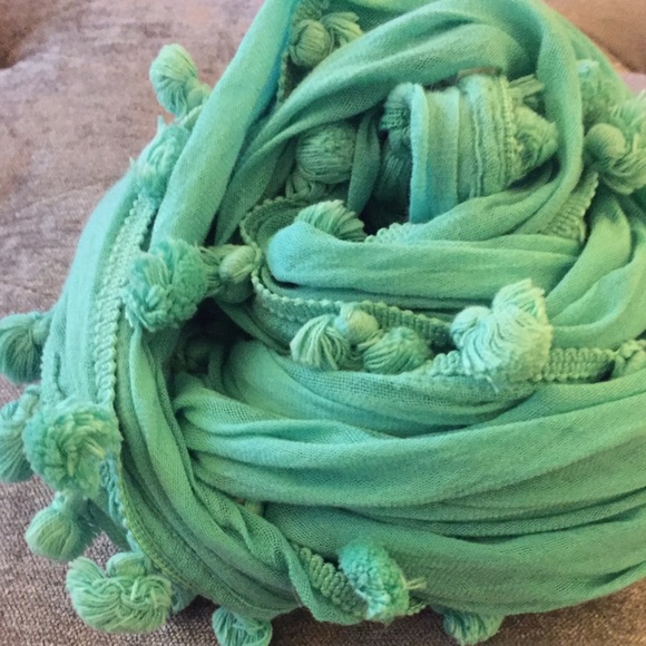 LOFT Accessories - Loft Aqua Pompom Scarf