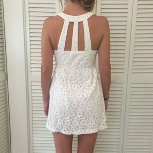White Lace Sundress Strappy Back Detail