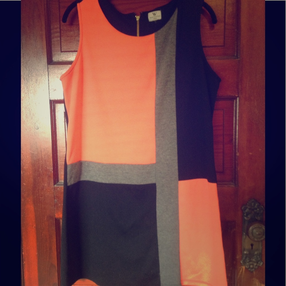 Worthington color block jersey mod shift dress