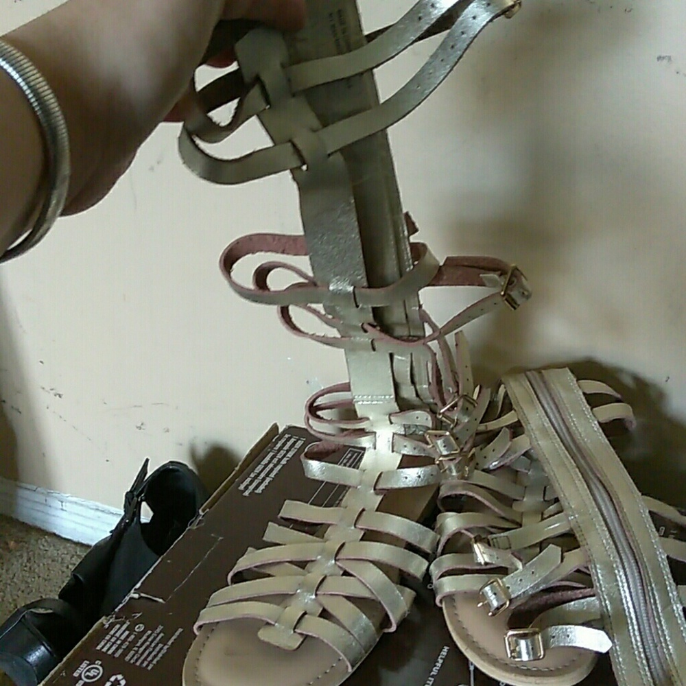 Gold gladiator sandles