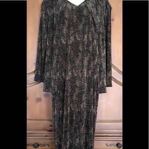 2-Piece Black/Brown Dress & Open Cardigan