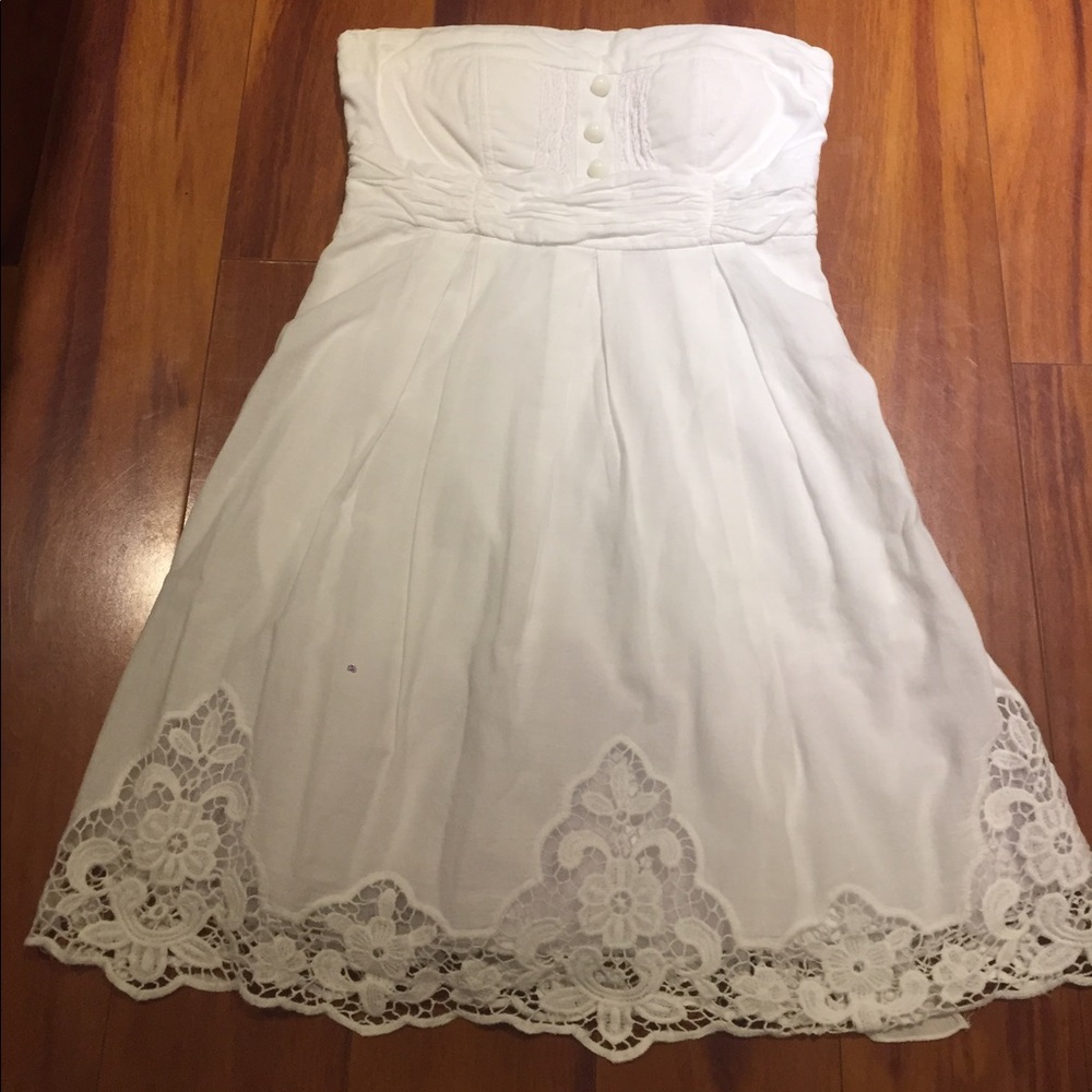 Strapless White Sundress