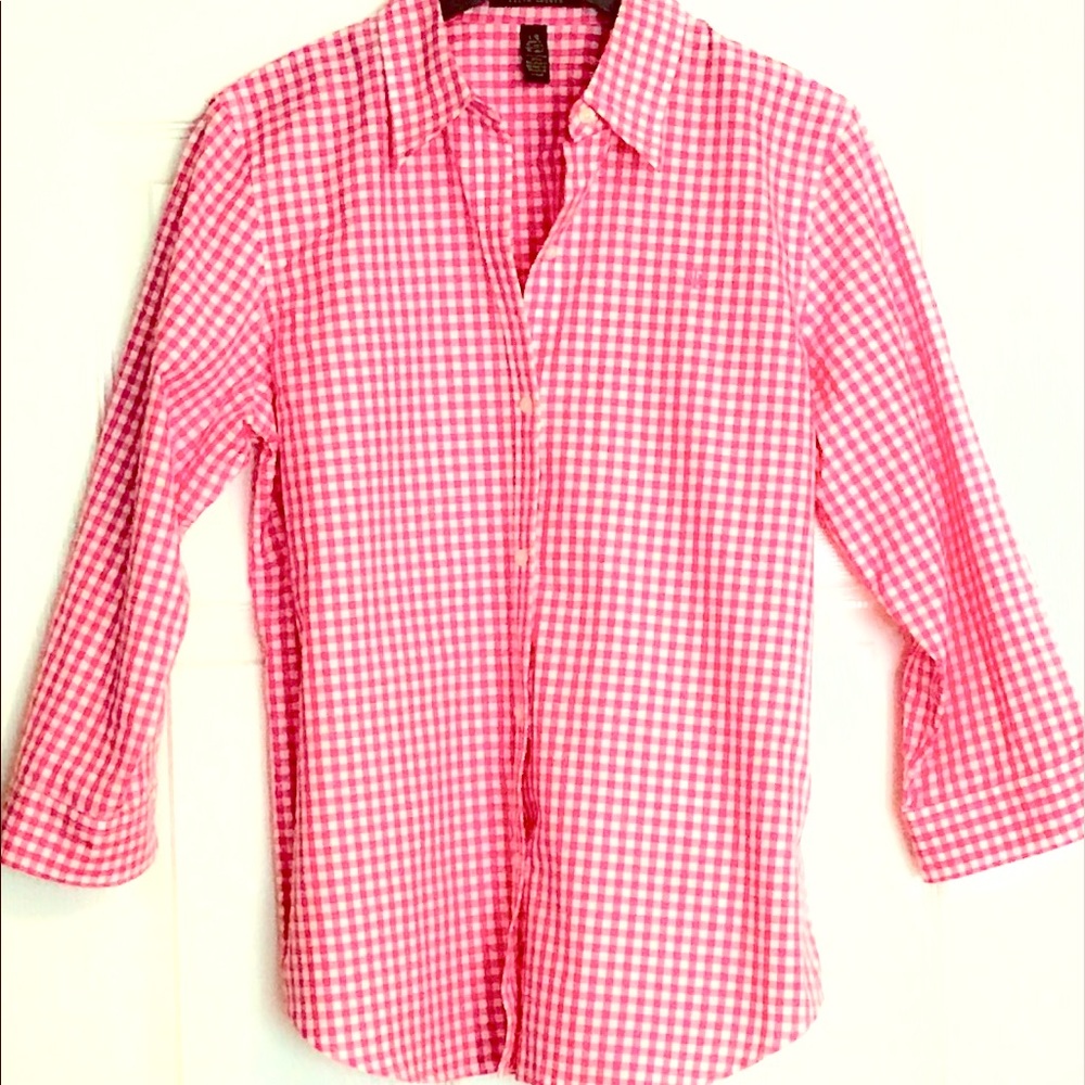 Lauren 100% Cotton Pink Gingham Buttondown