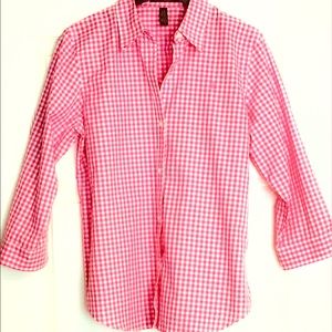 Lauren 100% Cotton Pink Gingham Buttondown