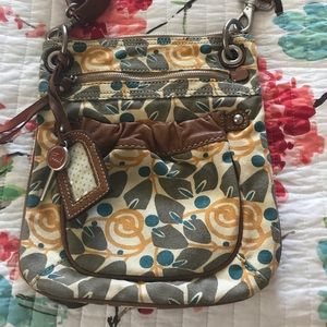 Fossil canvas cross body purse