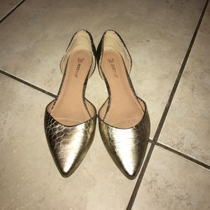 Just Fab gold flats