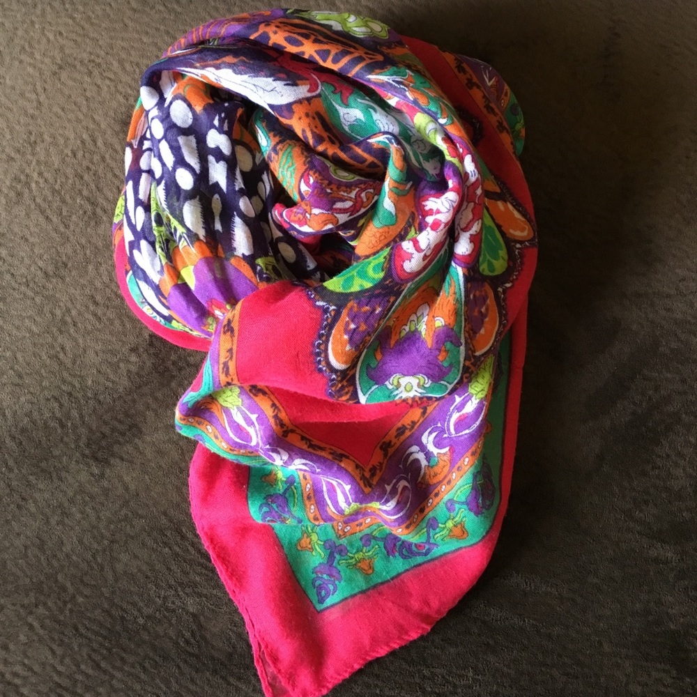 Multicolored kaleidoscope print scarf/wrap