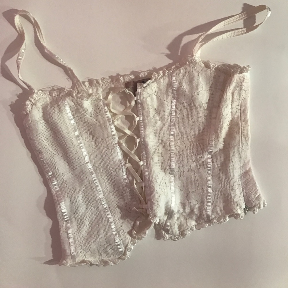 White crochet lace cami
