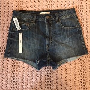 TAGS ON Aritzia High-Rise Denim Shorts (Size 28)
