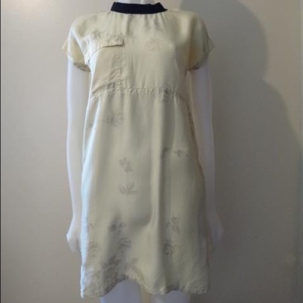 MARNI Women's Yellow Silk Floral Print Tunic Dress