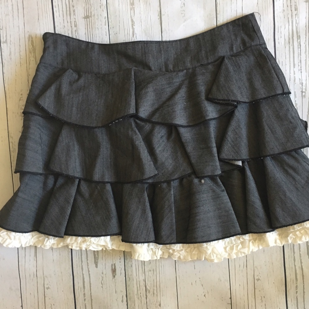 Ruffled Chambray Skirt