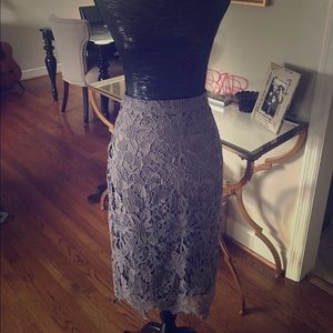 Beautiful Gray Lace Pencil Skirt
