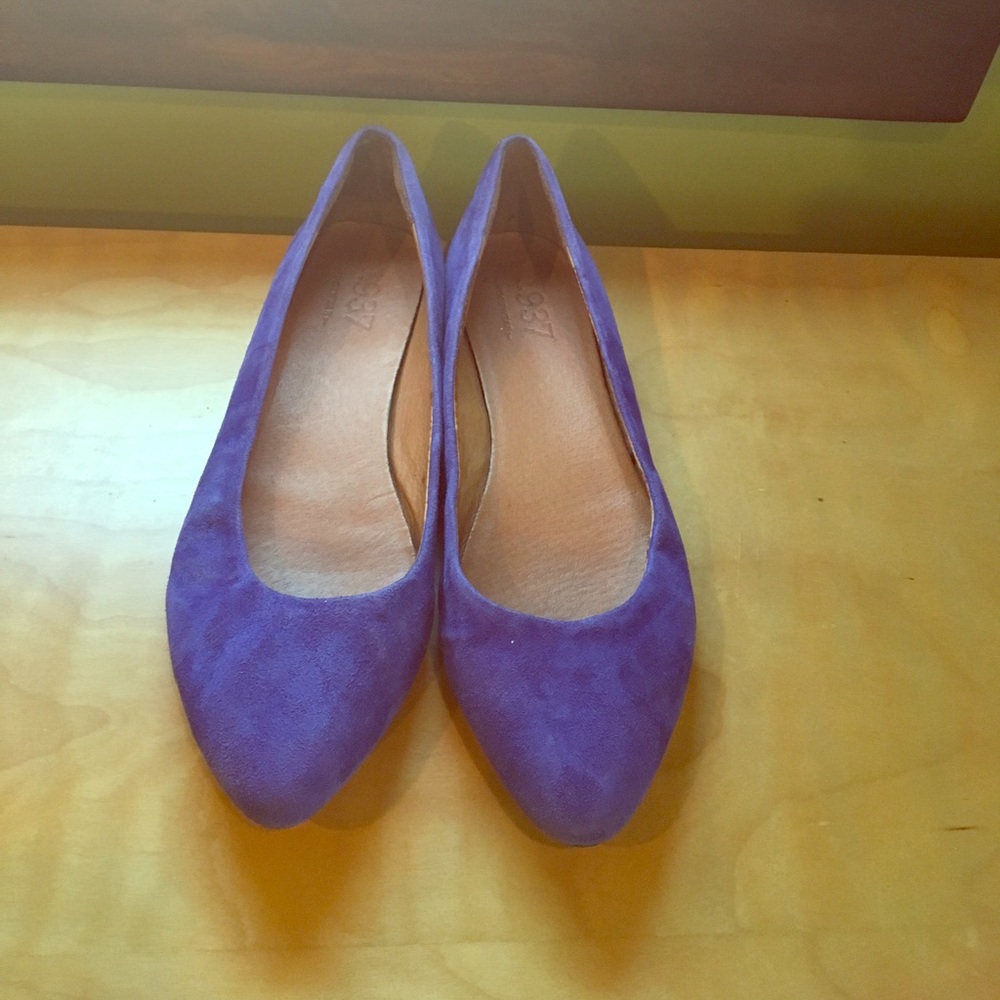 Madewell Suede 1937 Sidewalk Skimmer Purple shoes
