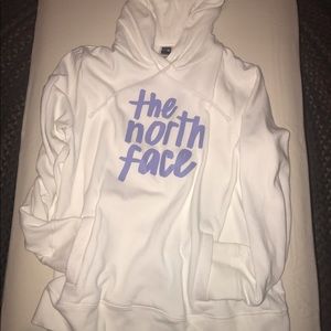 White north face sweatshirt