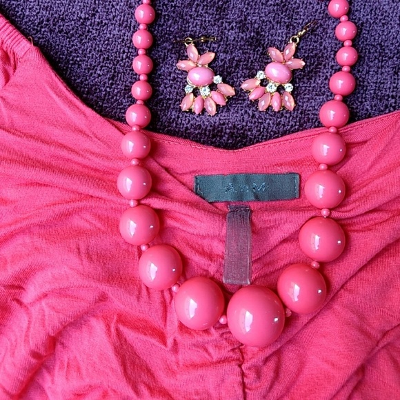 Coral Ruched Dress - Picture 2 of 3