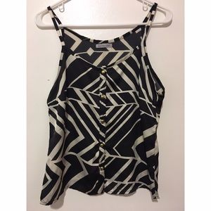 Abstract print spaghetti strap top