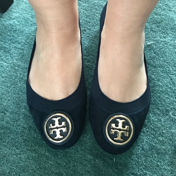 Tory Burch Shoes - Tory Burch navy blue suede flats