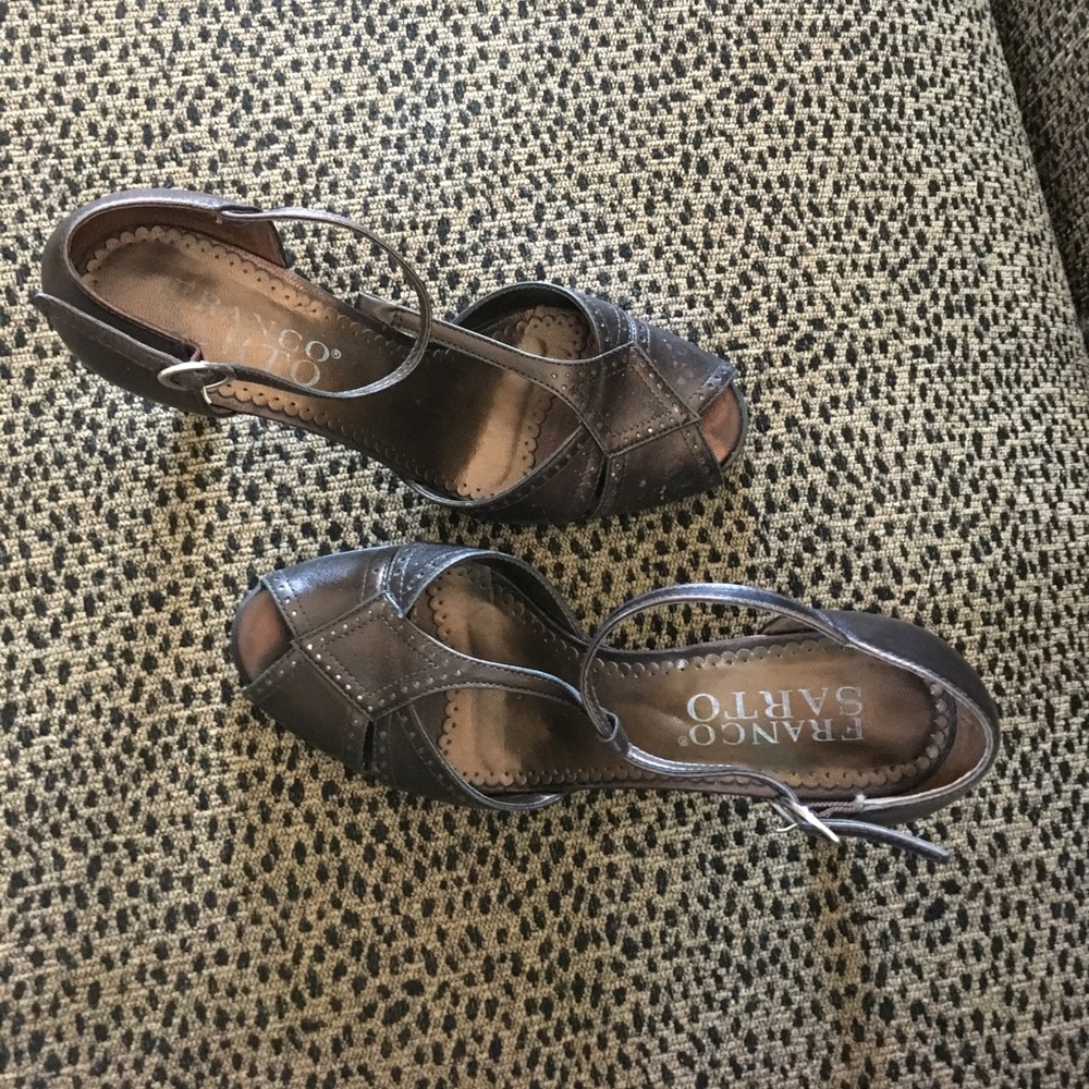 Franco Sarto Bronze Leather Pumps