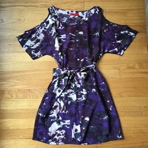 Saks 5th cold shoulder belted dress