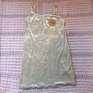 TAGS ON Tobi Taupe Velvet Mini Dress (Size Small)
