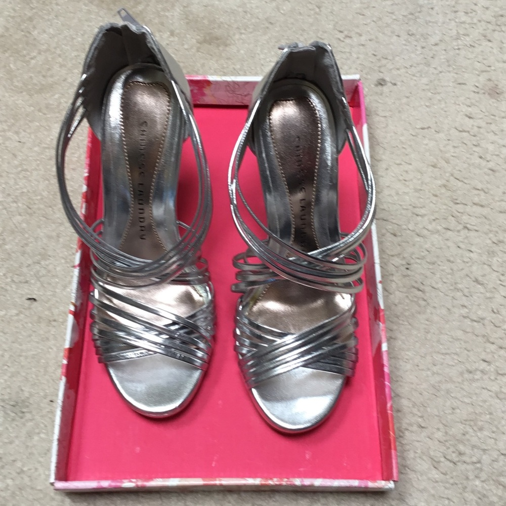 Chinese Laundry Imagine metallic silver heels