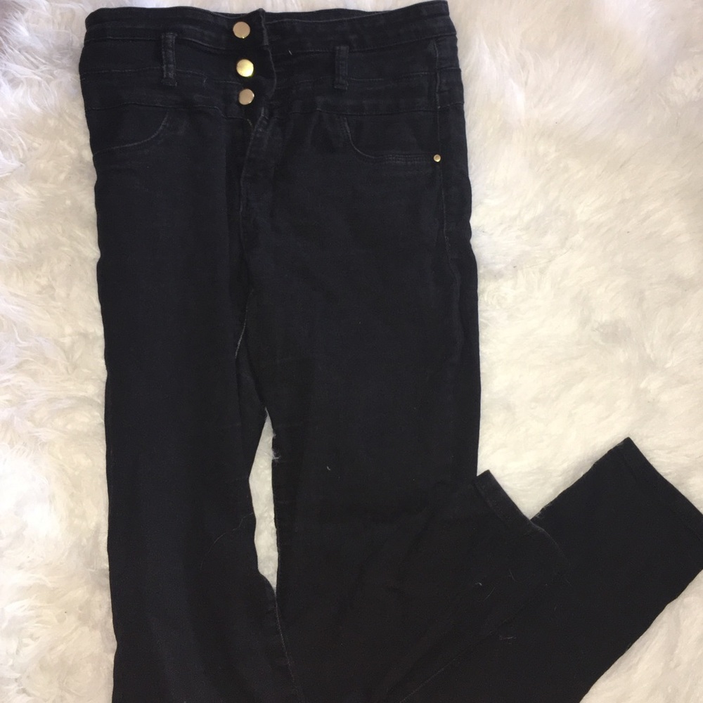 Black High-Waisted Skinny Jeans