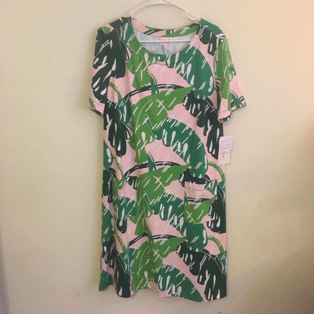 NWT Persifor banana leaf shift dress XL