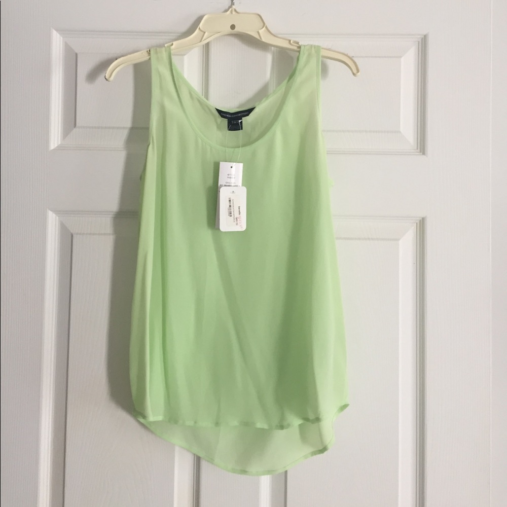 NWT green French connection 100% silk tank